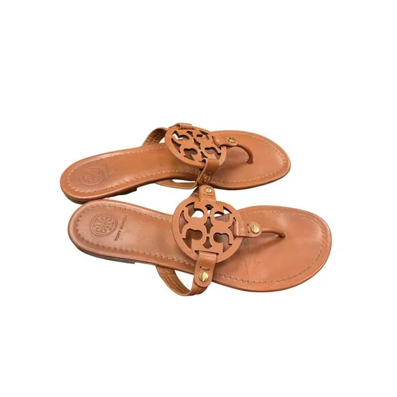 Tory Burch Miller wms brown leather thong sandals Sz 8.5M SKU 9925 - Picture 3 of 14
